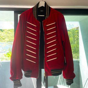 AMIRI NEW WITH TAGS - Red Wool 'Forever' Military Bomber Jacket